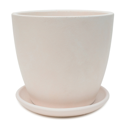 Горшок композит замша белый бетон №7