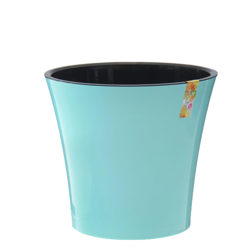 кашпо с дренажной вставкой Арте 1,2 л, мятный-черный
