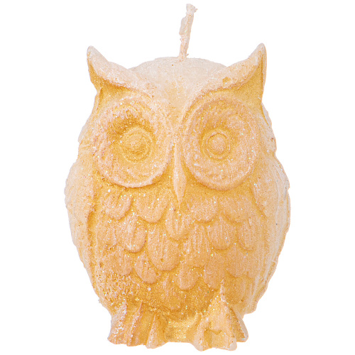 cвеча фигурн. "Сова" 5х4,5 см (315-341) бел. с зол.