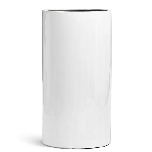 Кашпо TREEZ Effectory Gloss высокий цилиндр белый глянцевый лак (41.3320-05-039-WH-60)