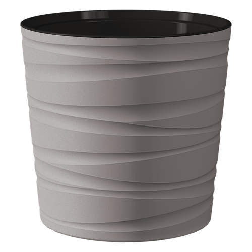 кашпо с дренажной вставкой модерн мини 8 л, серый жемчуг