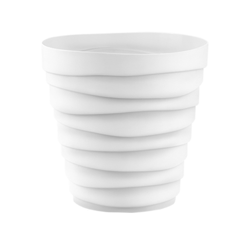 кашпо с дренажной вставкой бархан 0,9 л, белый