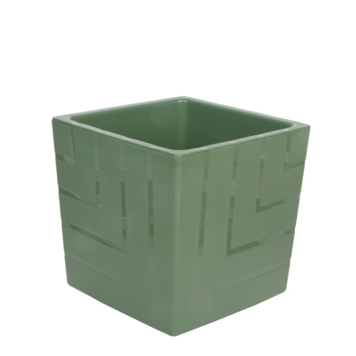 Кашпо с дренажной вставкой Квадро 3,3 л, нефрит