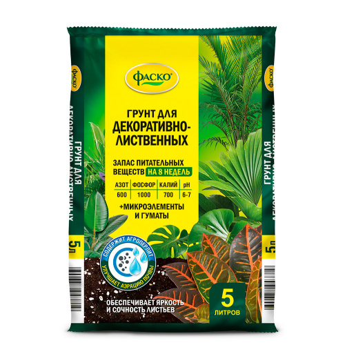 грунт цветочное счастье для лиственных 5 л (фаско)