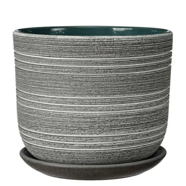 Горшок композит Лофт серо-белый бук №3