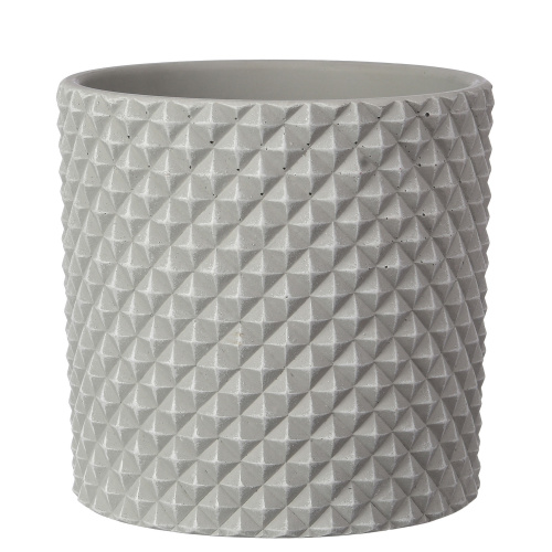 Горшок композит Грань светло-серый цилиндр кашпо №2