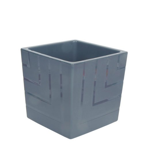 Кашпо с дренажной вставкой квадро 13 л, антрацит