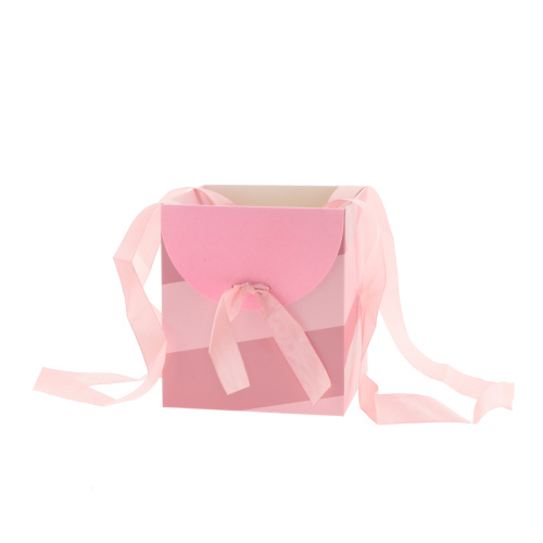 Сумка бумажная 16х16х18 роз Muse