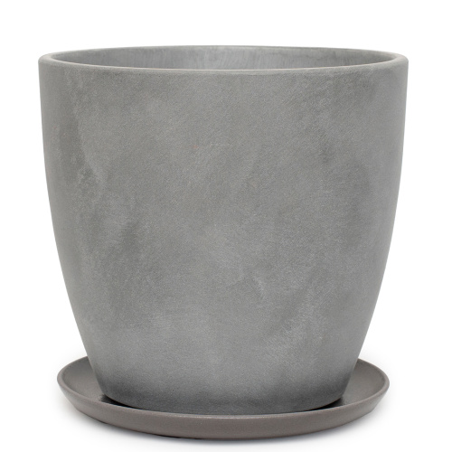 Горшок композит Замша серый бутон №2