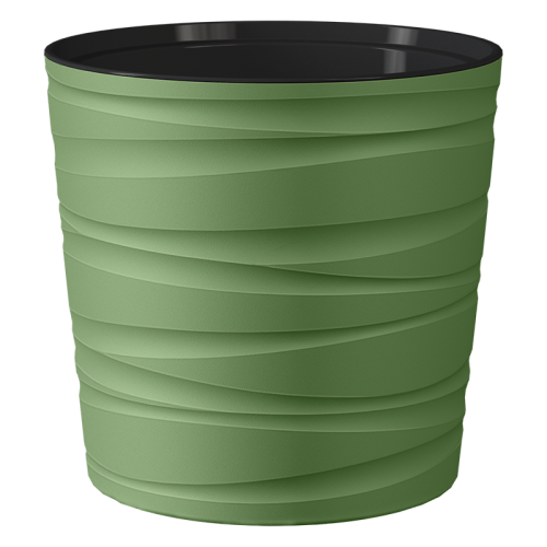 кашпо с дренажной вставкой модерн мини 8 л, оливковый