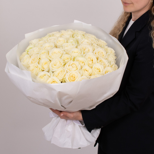 Монобукет из 51 розы Уайт наоми