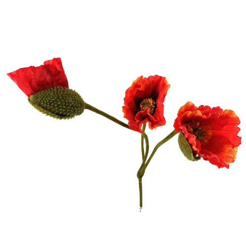 Искусственный цветок мак красный (KXG047-2)