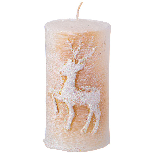 cвеча "Олень" белая с золотом (315-342)